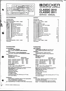 Becker Service Manual für Classic 2010 / 2011 - Picture 1 of 1
