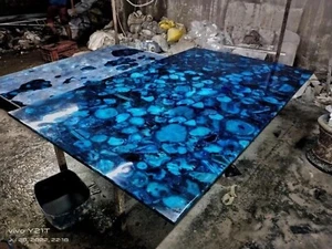 Blue Agate Geode Countertop, Agate Kitchen Countertop,Handmade Furniture Decors - Picture 1 of 8