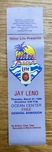 Biglietto concerto vintage Jay Leno Miller Lite Spring Break Daytona spiaggia 1986 - Foto 1 di 5