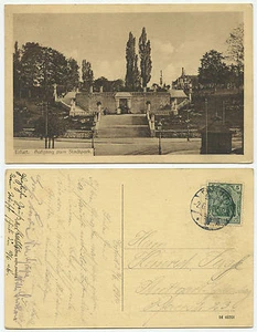 34284 - Erfurt - Aufgang zum Stadtpark - Ansichtskarte, gelaufen 2.6.1914 - Bild 1 von 1