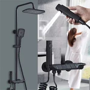 Duschsystem Schwarz Duscharmatur Regendusche Duschkopf Duschset mit Handbrause - Bild 1 von 12