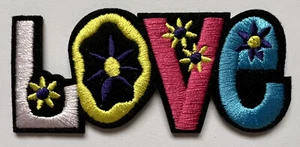 Love Iron-On Embroidered Patch Floral Retro Applique Jackets Bags Jeans 3.5in - Picture 1 of 4