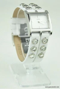 FREE Ship USA Watch GUESS White Leather Simple Ladies New U85120L1 Lovely - Picture 1 of 1