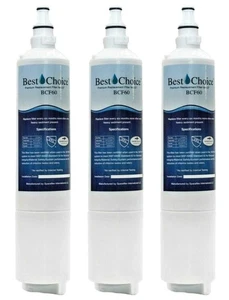 BCF60 Fits LG LT600P  Kenmore 469990 5231JA2006Refrigerator Water Filter 3-Pack - Picture 1 of 9