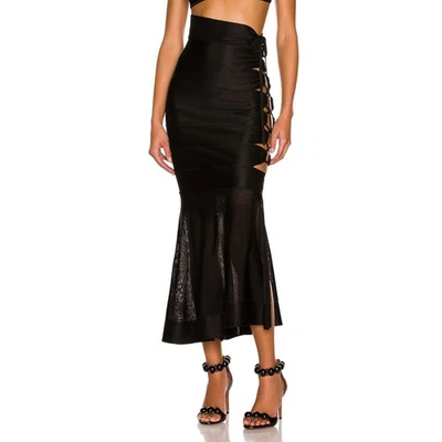 Ala�a Black Viscose Edition 1986 Long Skirt Size 36 - Image 1 of 4