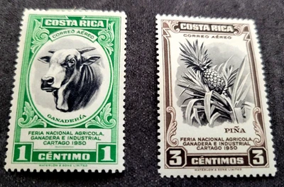 COSTA RICA 1950. National Agriculture & Industries Fair. Cartago. Sc# C197 & 199 - Image 1 of 4
