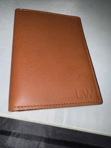 New ANSON CALDER Billfold Calfskin Tan Leather Passport Wallet  (8) - Picture 1 of 6