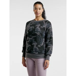 PrAna Size 1X Cozy Up Nautical Blue Camouflage Oversized Crew Neck Sweatshirt - Picture 1 of 10