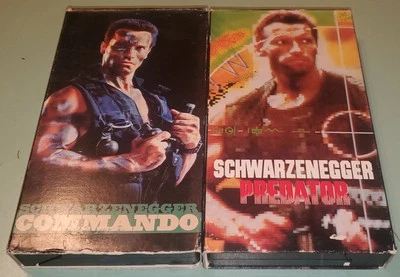 Commando VHS Tape  Arnold Schwarzenegger (No Barcode) + Predator FOX VIDEO  - Image 1 of 4