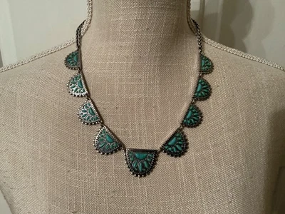 🌸Collar Lucky Brand Damas Plata Imitación Turquesa 18-20” (N18) Nuevo con Etiquetas 🌸 Foto 1 de 4