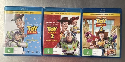 Toy Story 1 , 2 & 3 (Blu-ray, All Region + DVD, Region 4) Like New - Free Post - image 1 of 2