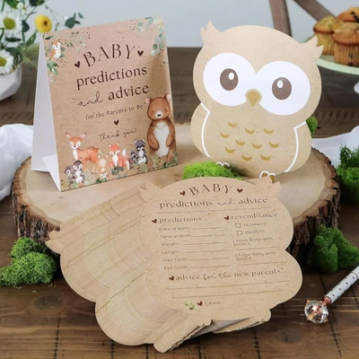 Tarjetas de consejos de animales Kate Aspen Woodland para juego y actividad de baby shower, bebé Foto 1 de 4