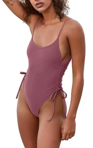 KRLAGAPAS Einteiler Badeanzug Grape Bauchkontrolle High Cut Medium Swimsuit - Bild 1 von 4