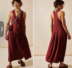 Free People Maxi Dress Size Large Russet Acorn Oversized - Picture 1 of 5
