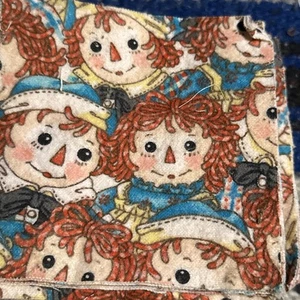 Raggedy Ann Cotton Flanne Fabric Squares 4 " X 4 " Lot Of Approx 70 Rag Quilt - Picture 1 of 1