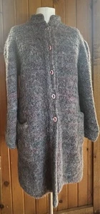 Vintage Mohair Sweater Women’s Small Long Cardigan Duster Charlotte Grey Purple  - Picture 1 of 18