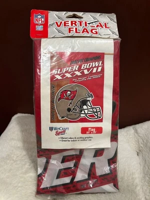 NFL Fútbol Tampa Bay Buccaneers Superbowl XXXVII Campeones 27" x 37" Bandera Nuevo en Paquete Foto 1 de 2