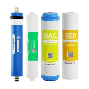   4 Stage Reverse Osmosis FULL Replacement Water Filter Kit with 50 GPD Membrane - Picture 1 of 6