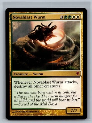 Magic The Gathering Worldwake Novablast Wurm #119/145 MTG TCG CCG - Image 1 of 2