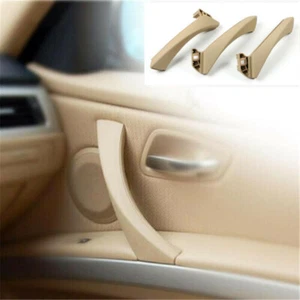 3x Beige Color ABS Car Inner Door Handle Trim For BMW 3 Series E90 E92 05-12 LHD - Picture 1 of 11
