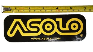 BOTAS DE SENDERISMO ASOLO ALPINE APROXIMACIÓN ZAPATOS 6"" X 2"" NEGRO Y AMARILLO LOGOTIPO PEGATINA NUEVO - Imagen 1 de 3