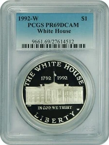 1992-W PCGS PR69DCAM White House Commemorative Dollar (Faded Label) - Picture 1 of 1