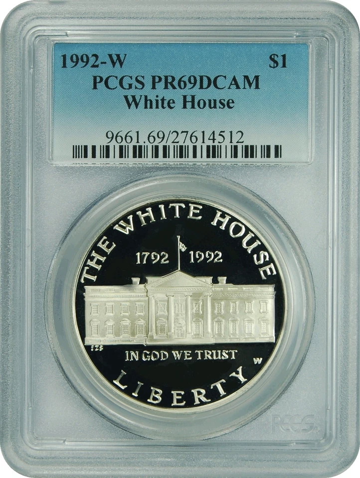 1992-W PCGS PR69DCAM White House Commemorative Dollar (Faded Label) - Image 1 of 1