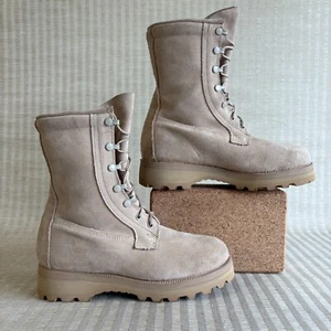 US Militär Herren Wasserdicht Kampfstiefel Wüste Hellbraun Leder Schuhe Größe 6,5 W NEU - Bild 1 von 21