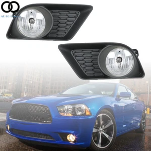 Pair of Fog Lights Lamps w/Cover Bulbs+Switch Kits For 2011-2014 Dodge Charger - Picture 1 of 7