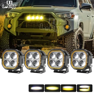 For Toyota FJ Cruiser A-pillar fog light hood ditch pods 2" LED Round Driving - Picture 1 of 9