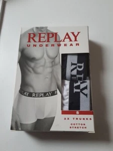 Replay je 2x Boxershorts Herren Schwarz/Weiß Gr. S/ M/L/XXL - Neu - OVP - 22,95€ - Bild 1 von 3