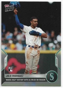 Topps Now 2022 Julio Rodríguez Novato #899 Histórico 25-HR/25-SB Temporada PR 7.272 - Imagen 1 de 2