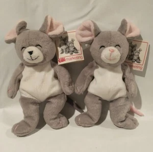 Mary Meyer 1998 Vtg Couple Mice Snuffy & Sniffy Plush Yankee Candle Mascots 9" - Picture 1 of 10