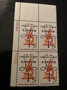 US SC #1263 (5Cents) 1965: Crusade Against Cancer PB-4 - Picture 1 of 3