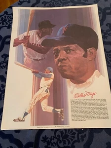 Willie Mays 1970's Baseball Greats Coca-Cola 24 x 18" Poster New York Mets Mint - Picture 1 of 1