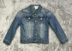 Soho Blue Jean Jacket Denim Girls Youth Size 7/8 S Butterfly - Picture 1 of 5