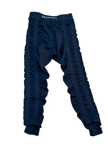 Skinnify Black High Waist Ruched Resistance Band Leggings Ankle Pants Medium - Picture 1 of 3