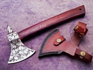 CUSTOM HANDMADE FORGED CARBON STEEL AXE HATCHET TOMAHAWK VIKING TACTICAL AXE 443 - Picture 1 of 11