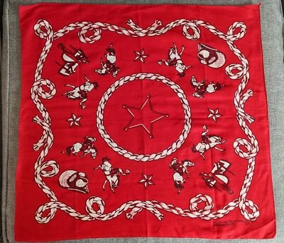 1940’S COWBOY THEME RED BANDANA OLD STORE STOCK  - Image 1 of 4