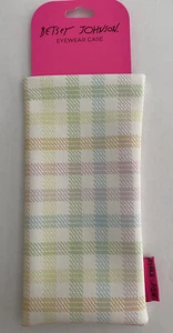 Betsey Johnson PASTEL CHECK SOFT SIDE Eyeglasses Sunglasses Eye Glass Case NWT - Picture 1 of 1