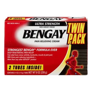 Bengay Ultra Strength Pain Relieving Cream, 2 Count, 4 Ounces Box, 8 Total - Picture 1 of 3