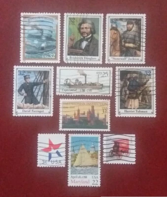 US 1988-2002 Postally Used Selection Civil War Steam Ship etc F-XF 1952 - Image 1 of 2