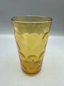 Vintage Hazel Atlas Amber El Dorado Optic Dot Coin Glass Tumbler 5" Replacement - Picture 1 of 7