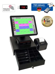 15" KASSENSYSTEM GASTRONOMIE RESTAURANT PIZZERIA TOUCHSCREEN + TSE Stick Win 11 - Bild 1 von 6