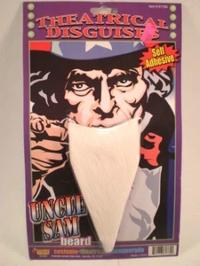 Lot of 5 Uncle Sam white beard Self adhesive Stick On Theatrical Disguise 61769 - Picture 1 of 2
