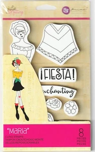 Prima Julie Nutting MARIA Doll Cling Stamps "Solecito" Planner Tags 913526 - Picture 1 of 3