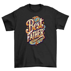 Best Father Script: Funny T-shirt for Super Dads! Unisex Tee, Ideal Gift for the - Picture 1 of 46
