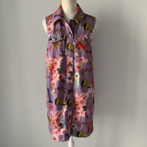 GORMAN x HATTIE MOLLOY Women's Dress Size 8 - lilac floral button front - Picture 1 of 7