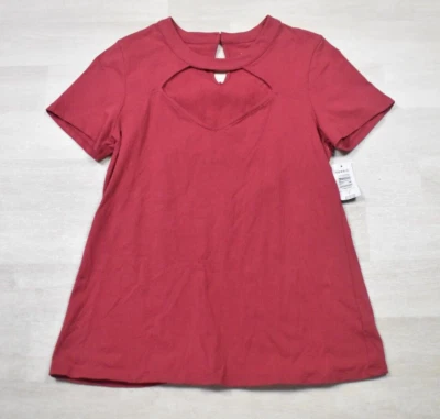 NUEVO CON ETIQUETAS Torrid Frambuesa Ojo de Cerradura Gargantilla Foxy Camiseta Corte Diamante Talla 1 Foto 1 de 4