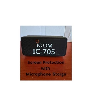 Icom IC-705 Front Screen Protector with Mic Storage - Carbon Fibre Effect - Picture 1 of 10
